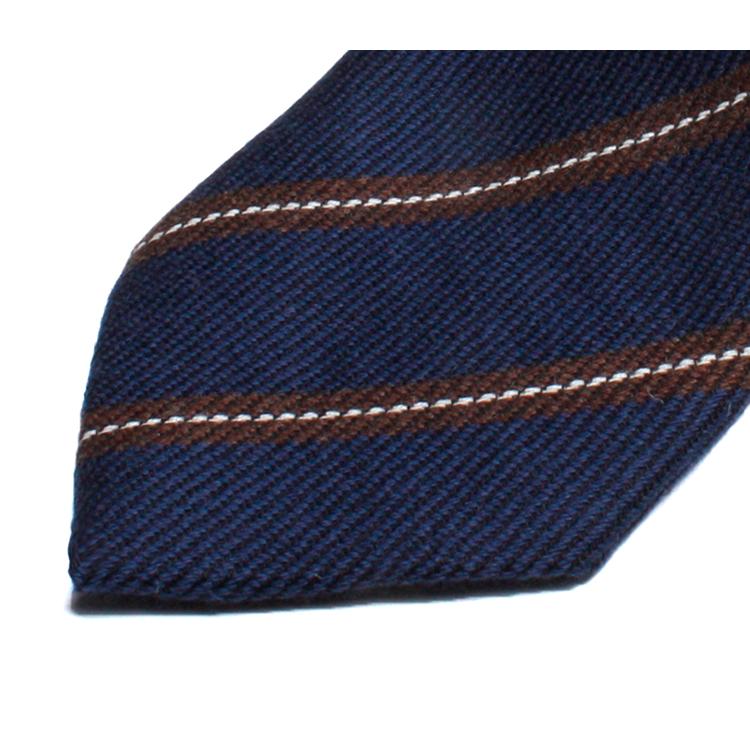 新品　フランコバッシ　ネクタイ　ネイビー×ブラウン　タグ付 FRANCO BASSI ネクタイ | ネイビー ペイズリー柄 - Del Fiore