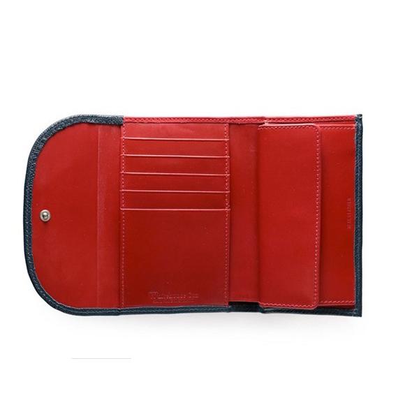 S7660 3 FOLD WALLET LondonCalf - NAVY × RED｜2nd-selection｜02