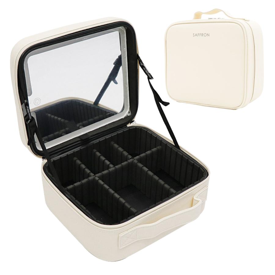 LEDミラー付き コスメボックス 収納 大容量 化粧ボックス ライト付き