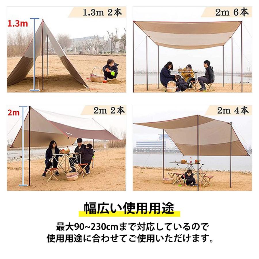 タープポール 2本セット 収納袋 タープ 支柱 柱 テントポール ケース 伸縮式 アルミ ブラック グリーン ブロンズ 軽い 軽量 アイゼルキャンプ | EIZER CAMP | 04