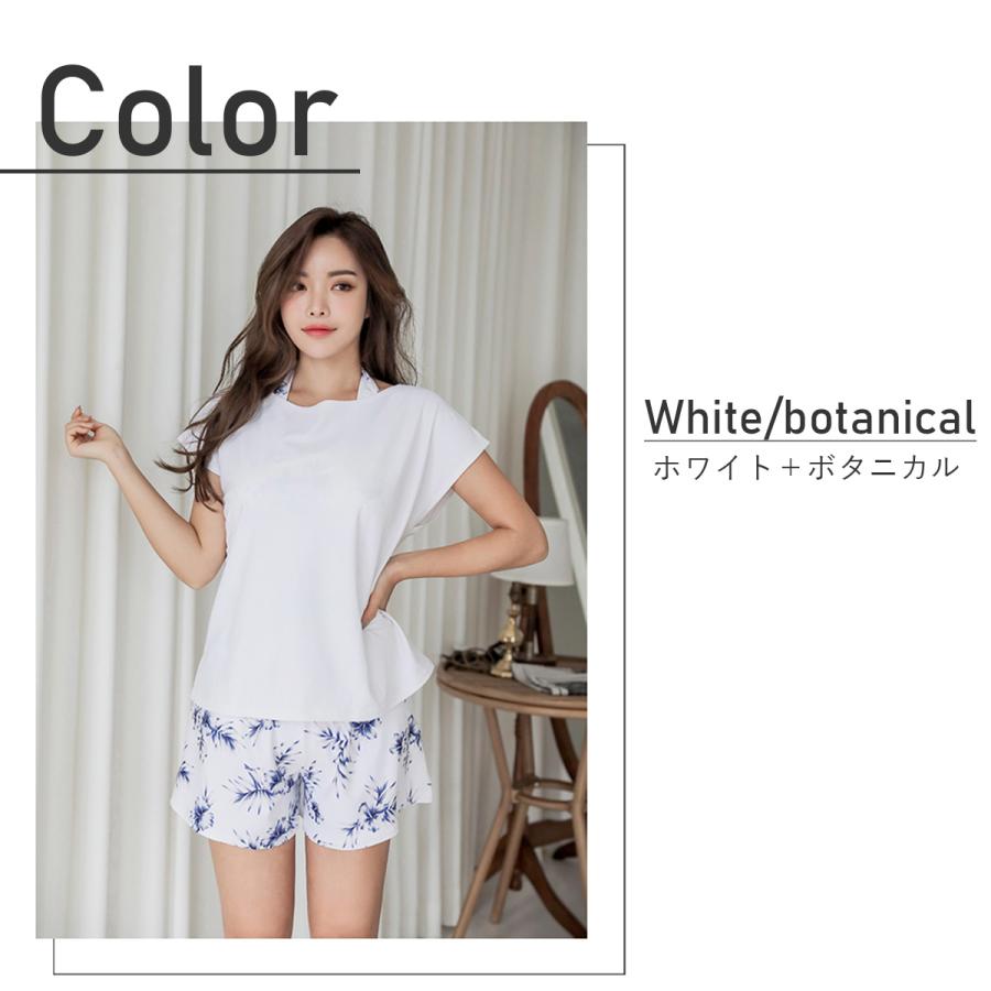 アダル　かわいいラッシュガード 水着 タンキニ ラッシュガード 4点セット 日焼け対策 体型カバー