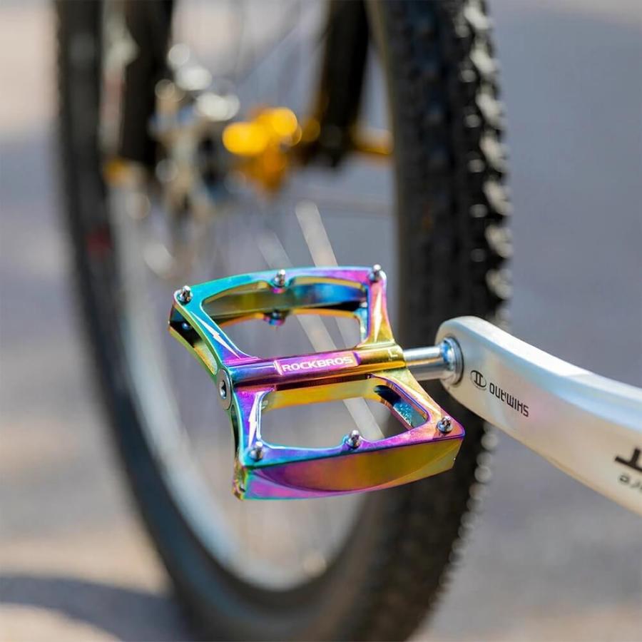 フラットペダル おしゃれ アルミペダル 軽量ペダル 自転車ペダル 