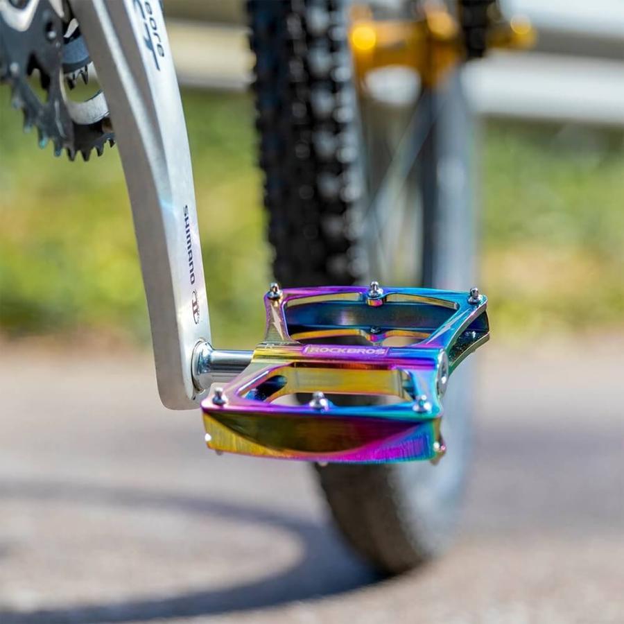 フラットペダル おしゃれ アルミペダル 軽量ペダル 自転車ペダル 