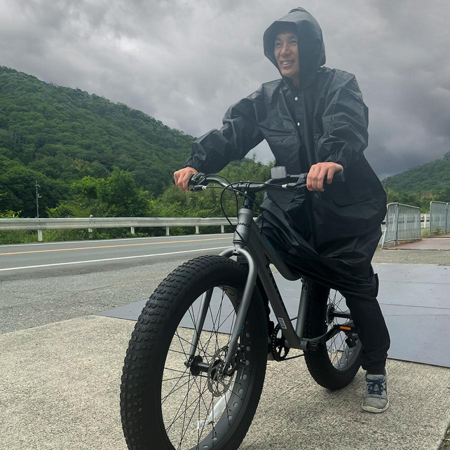 PONCHO（サイズF） レインコート レインポンチョ カッパ 自転車 バイク 通学 通勤