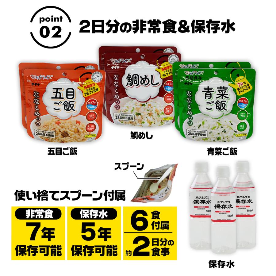 防災バッグ 51点セット 27L 1人用 非常時 食料品 衛生用品 照明器具