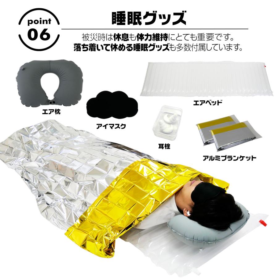 防災バッグ 51点セット 27L 1人用 非常時 食料品 衛生用品 照明器具