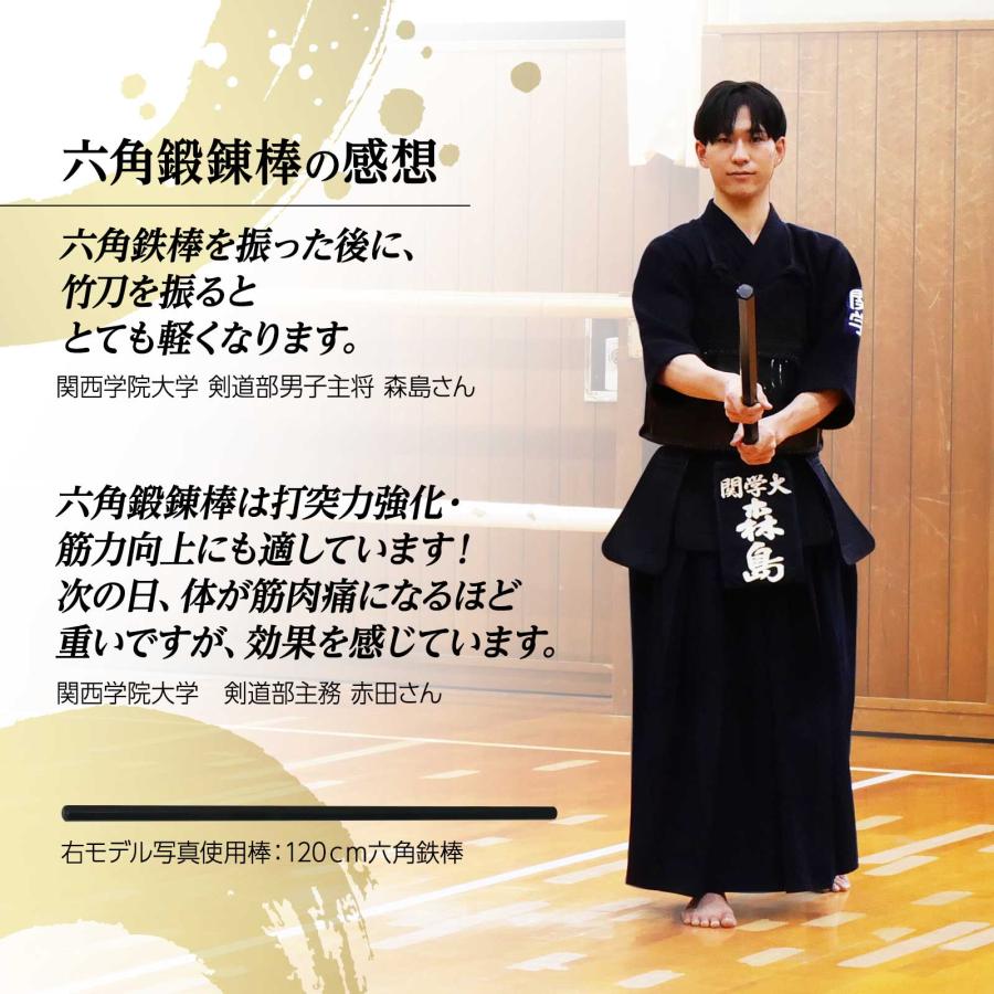 鍛錬棒 振り棒 素振り 120cm 7.2kg 六角鉄棒 トレーニング棒 野球 ゴルフ 剣道 筋トレ 送料無料の画像
