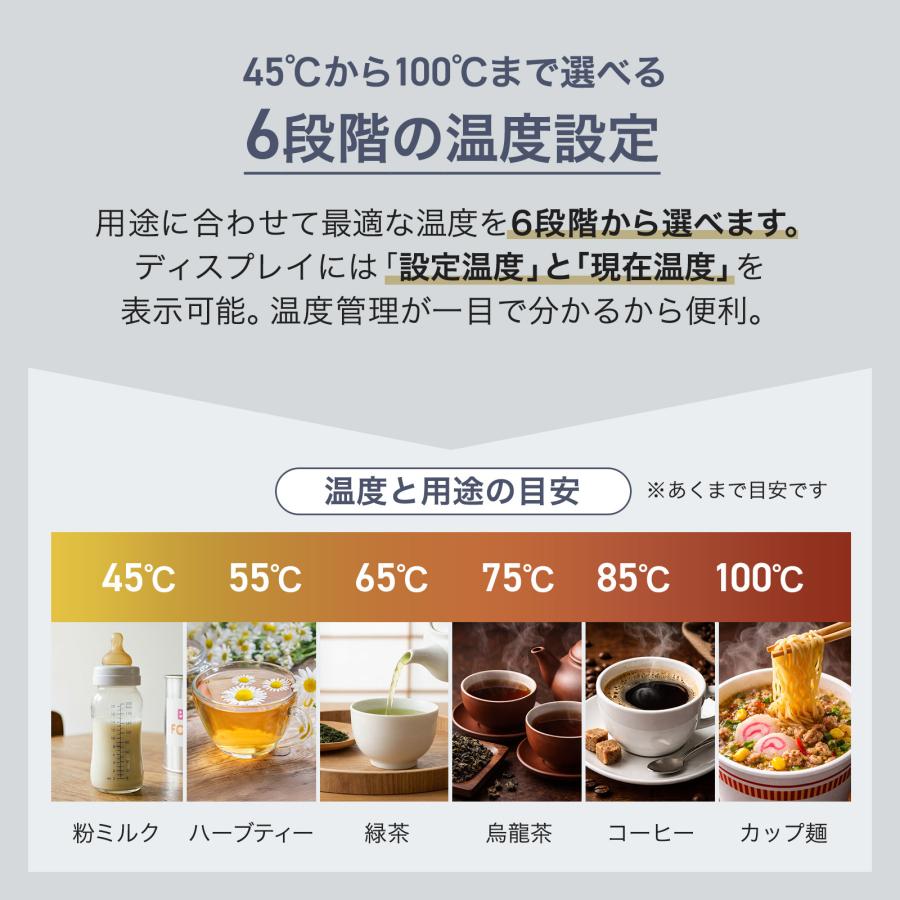 電気ポット 電気ケトル 800ml 小型 電子ケトル 温度設定 湯沸かしポット 保温 湯沸し器 800w ONE STEP 2月下旬頃入荷予定 | ONE STEP | 05