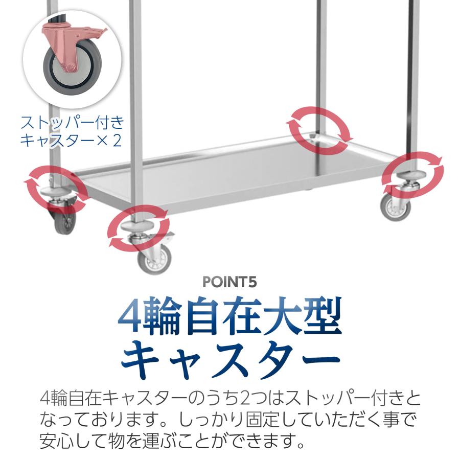 送料無料　限定販売　大人気キッチンワゴン ステンレスワゴン 3段 キャスター付 ONE STEP キッチンワゴン キャスター付き ステンレスワゴン 3段 L