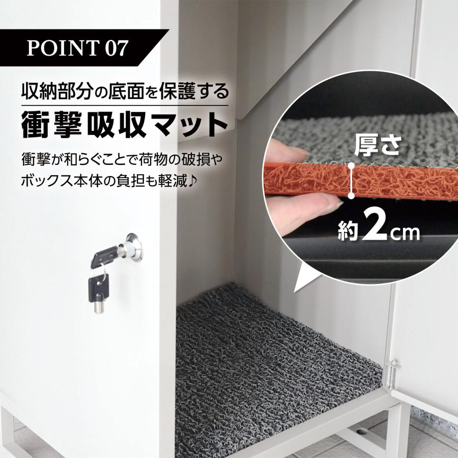 宅配ボックス 戸建 ポスト 2段 防水 屋外 大容量 両開き ポスト一体型 簡単設置  複数投函 置き配 盗難防止 SKK | SKK | 10