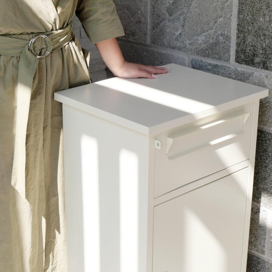 宅配ボックス ポスト 2段 大容量 防水 戸建 屋外 両開き ポスト一体型 簡単設置  複数投函 置き配 盗難防止 SKK | SKK | 19