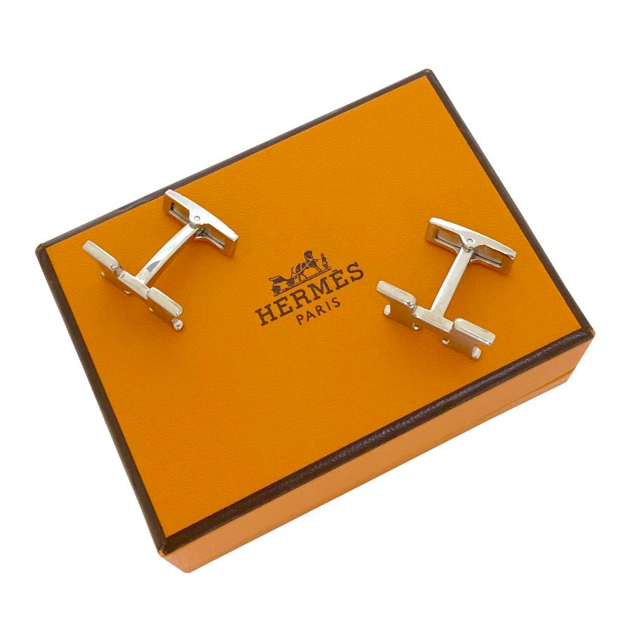 HERMES カフリンクス シルバー/ウッド(箱付き) HERMES（エルメス） 国内完売商品【新品】エルメス カフリンクス