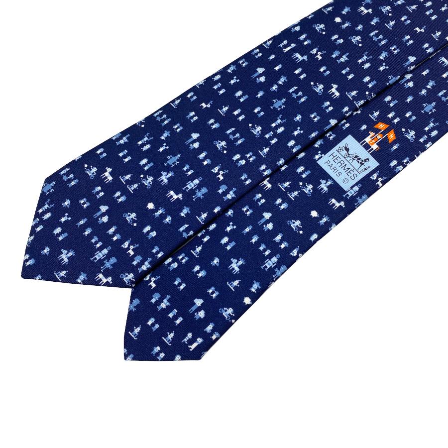 エルメス HERMES ネクタイ シルクツイルタイ 7 cm 《カンカイユリ