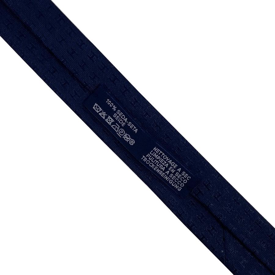 国内完売商品【新品】エルメス HERMES ネクタイ シルクツイルタイ 7CM《FACONNEE H》ネイビー ブルー 総柄 ロゴ H柄 プレゼント ギフト メンズ 男性 H030289T 11の画像