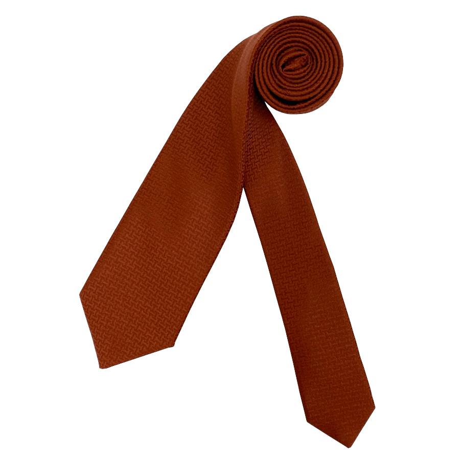 未使用HERMES エルメス ネクタイ 小紋柄 テラコッタ系 HERMES（エルメス） 国内完売商品【新品】エルメス ネクタイ 7CM