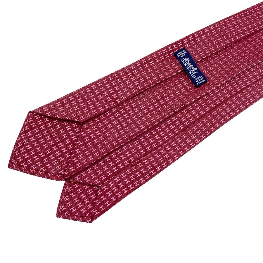 HERMES　エルメス　ネクタイ　ファソネ　ブラック　無地　究極美品　箱付 HERMES エルメス ネクタイ ネクタイ Hロゴ/FACONNEE H 黒