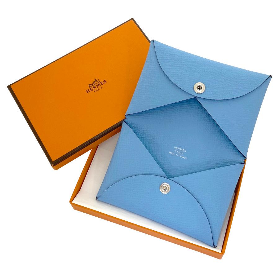 HERMES（エルメス） 【新品】エルメス カルヴィ エプソン セレステ