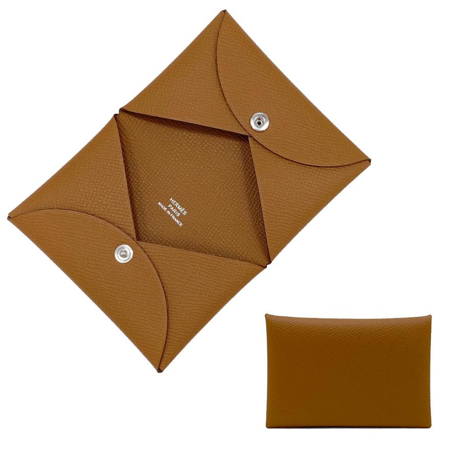 【未使用品】HERMES カルヴィ　エプソン　カードケース　名刺入れ HERMES（エルメス） 【新品】エルメス カルヴィ エプソン ゴールド
