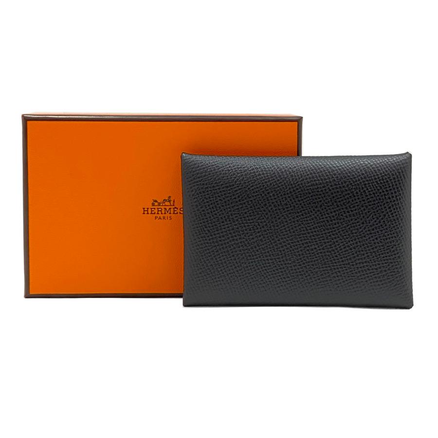 HERMES エルメス ケース カルヴィデュオ エプソン 黒 W刻印 エルメス Hermes HERMES コインケース カルヴィデュオ CALVI DUO