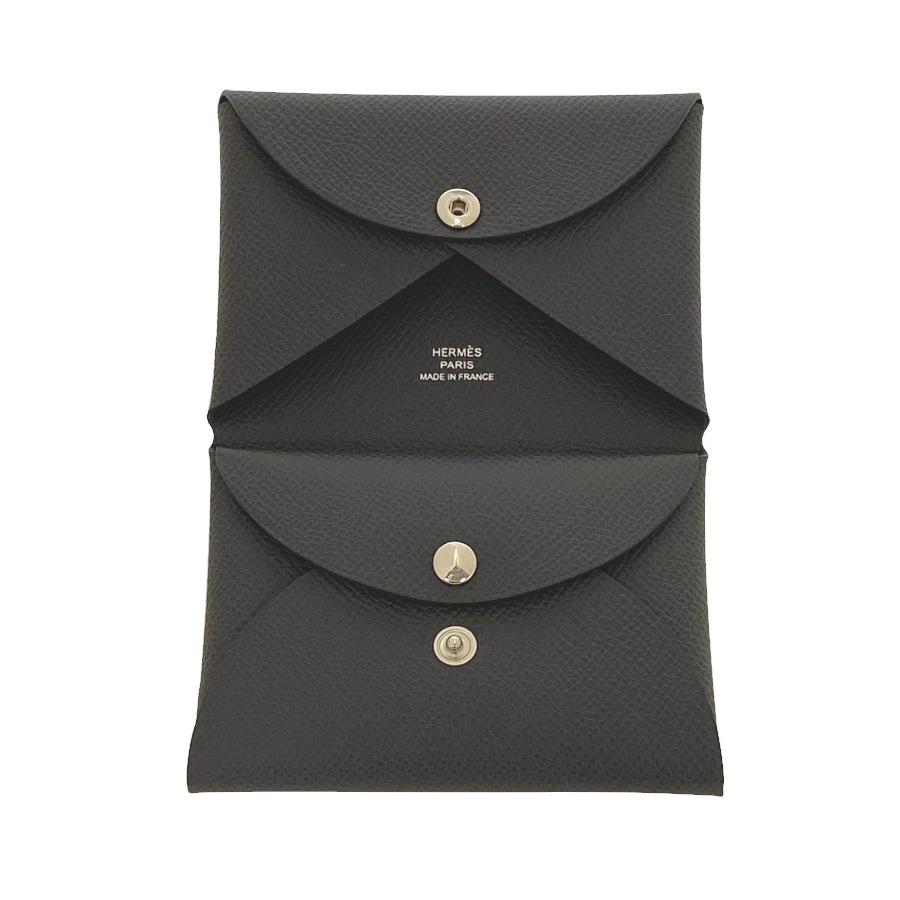【新品】K刻印(2025年製造)エルメス HERMES カルヴィ デュオ エプソン アルドワーズ グレージュ グレー カードケース コインケース 小銭入れ ミニ財布 H083035CKの画像
