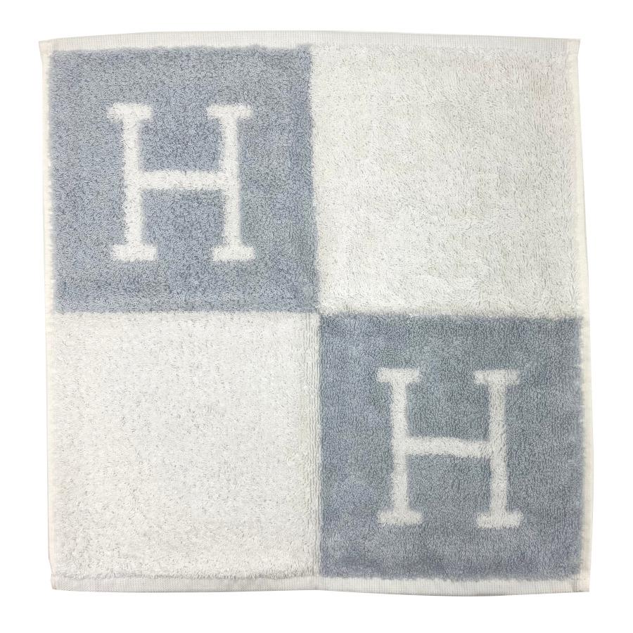 エルメス Hロゴ タオルハンカチ グレー HERMES（エルメス） 新品【ギフトセット】エルメス ハンドタオル