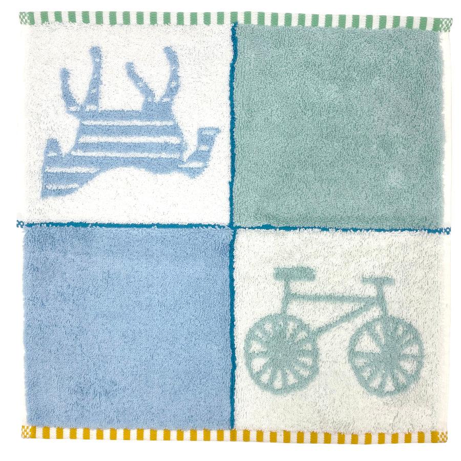 HERMES 【新品】エルメス ハンドタオル カレ 《 アダダ 》ブルー