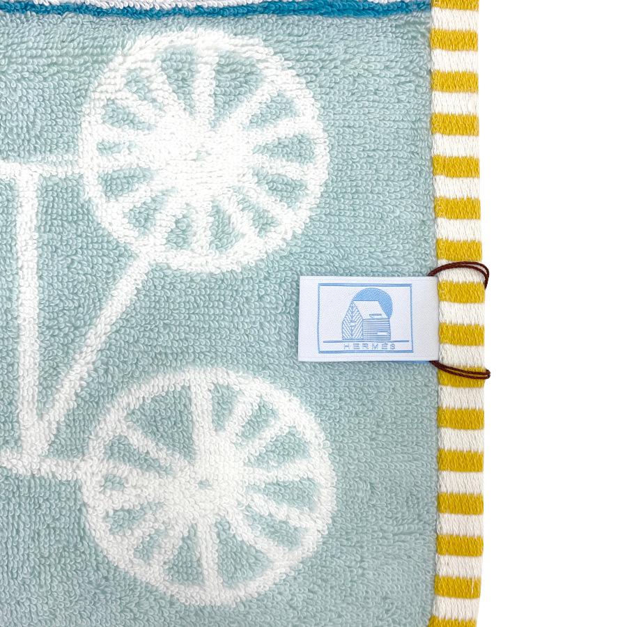 HERMES ハンドタオル アダダ HERMES 【新品】エルメス ハンドタオル カレ 《 アダダ 》ブルー