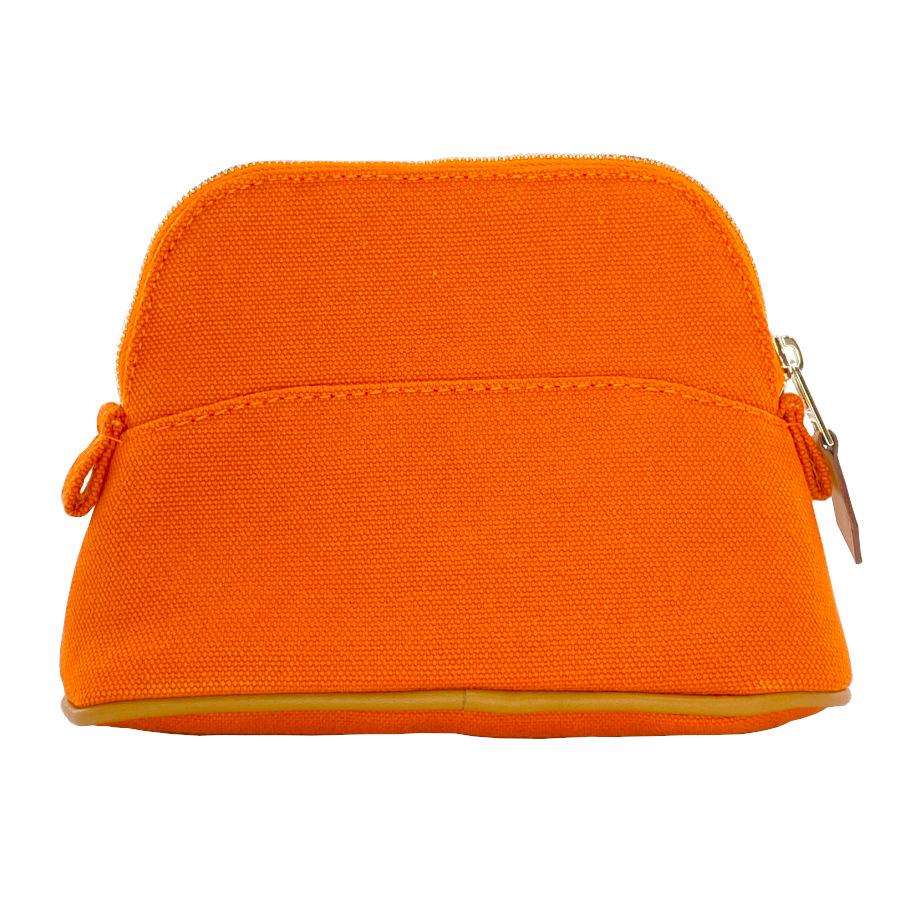 【新品】エルメス HERMES ボリードミニミニ キャンバス コットン ラム レザー オレンジ シルバー金具 H ロゴ イニシャル H103772M 02の画像