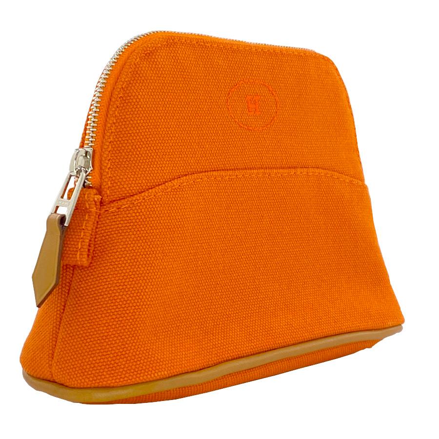 【新品】エルメス HERMES ボリードミニミニ キャンバス コットン ラム レザー オレンジ シルバー金具 H ロゴ イニシャル H103772M 02の画像