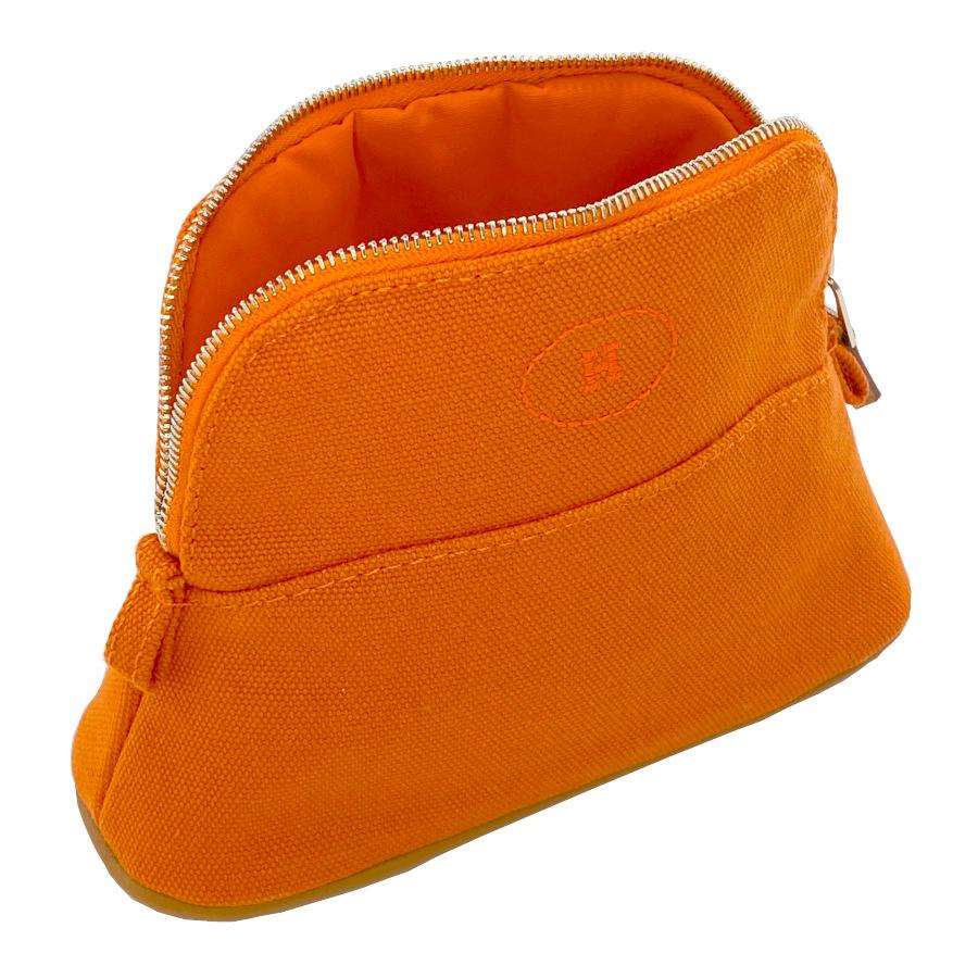 【新品】エルメス HERMES ボリードミニミニ キャンバス コットン ラム レザー オレンジ シルバー金具 H ロゴ イニシャル H103772M 02の画像