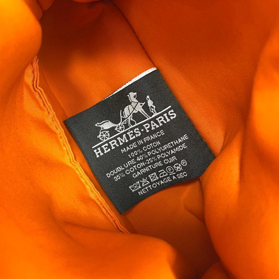 【新品】エルメス HERMES ボリードミニミニ キャンバス コットン ラム レザー オレンジ シルバー金具 H ロゴ イニシャル H103772M 02の画像