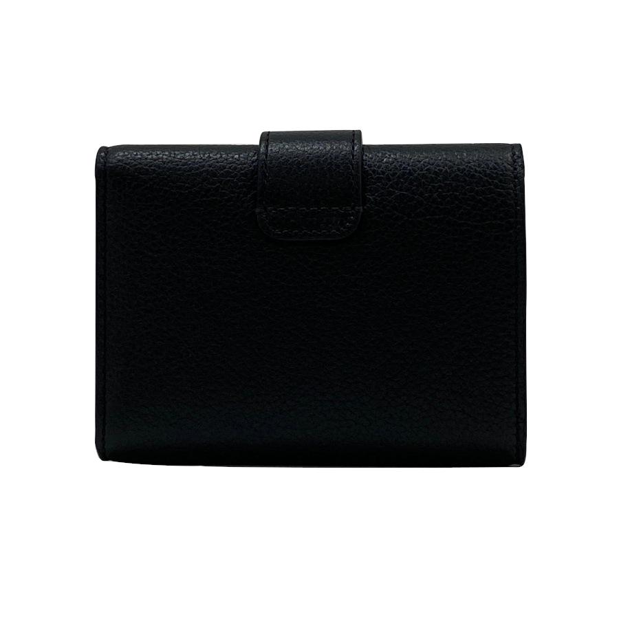 【新品】セリーヌ CELINE 折り財布 ファイン ストラップウォレット ニノ サプルグレインドカーフスキン ゴールド金具 ブラック 黒 10M963GHH.38NOの画像