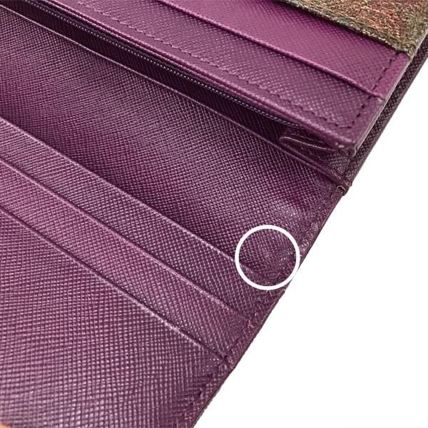 ETRO（エトロ） 長財布 二つ折り財布 ペイズリー柄 パープル ブラウン 
