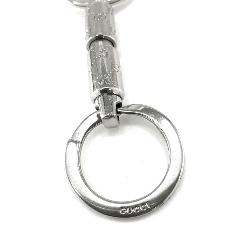 GUCCI グッチ キーホルダー キーリング GG柄 メタル シルバー 256603  