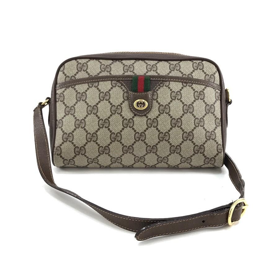 グッチ オールドグッチ OLD GUCCI バッグ ショルダーバッグ シェリーライン GGプラス GG柄 PVC ベージュ ブラウン  116.02.089 : 2h002455 : 2nd HANDS - 通販 - Yahoo!ショッピング