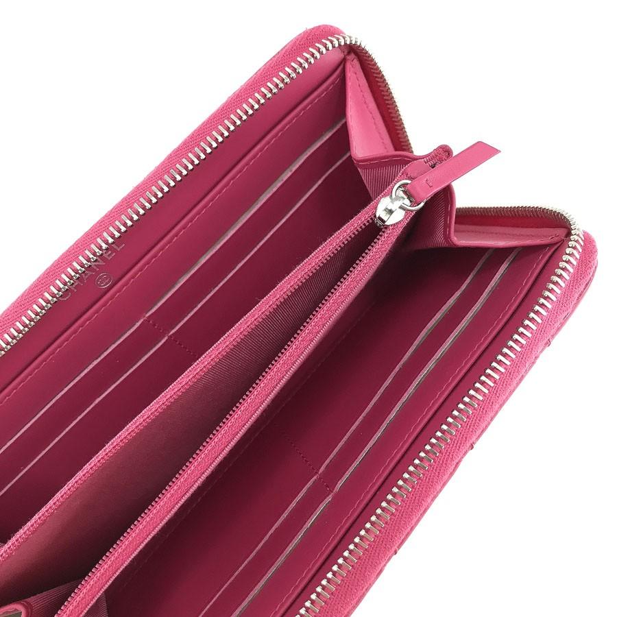 CHANEL シャネル マトラッセ ラウンドファスナー ピンク 長財布 CHANEL（シャネル） 長財布 ラウンドファスナー マトラッセ ココマーク