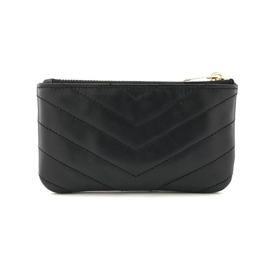 SAINT LAURENT ブラックレザーキーケース/コインケース 【公式通販】