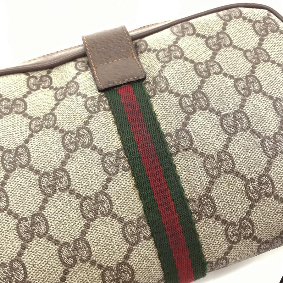 GUCCI グッチ ハンドバッグ GG柄 PVC×レザー GUCCI（グッチ） オールドグッチ OLD GUCCI バッグ ショルダーバッグ