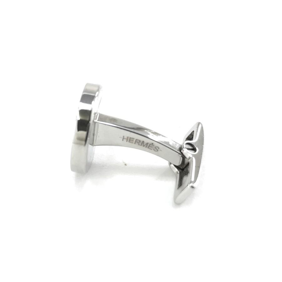 2530 極美品☆HERMES エルメス Hロゴ カフスボタン レッド×シルバー 2530 極美品☆HERMES エルメス Hロゴ カフスボタン レッド×シルバー