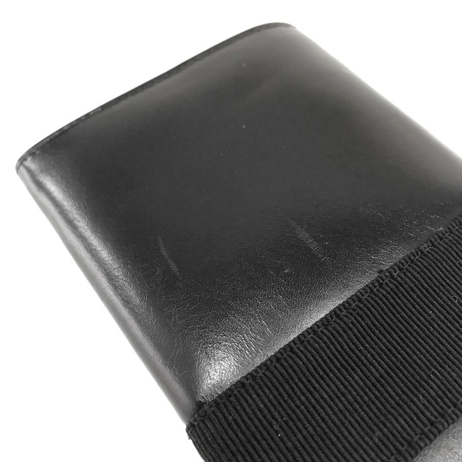 【美品】サルヴァトーレフェラガモ　ブラックリボン　長財布　二つ折り　レザー サルヴァトーレフェラガモ Salvatore Ferragamo 二つ折り長財布