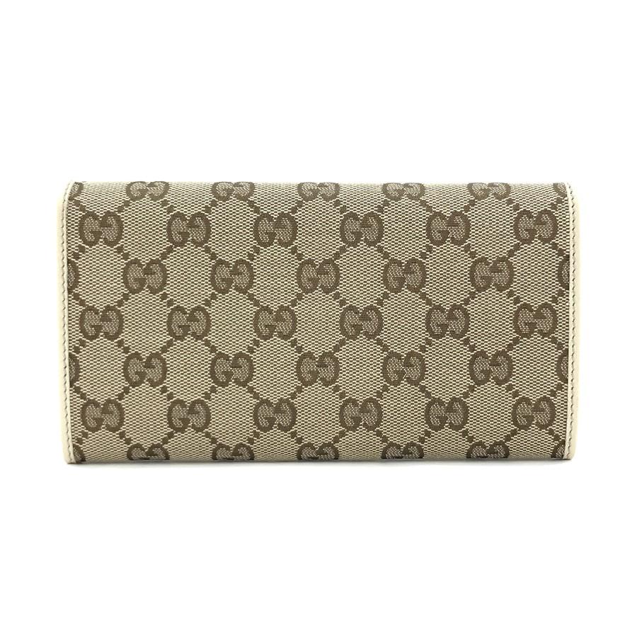 GGキャンバス グッチ GUCCI 長財布 二つ折り フラップ METAL BAR 