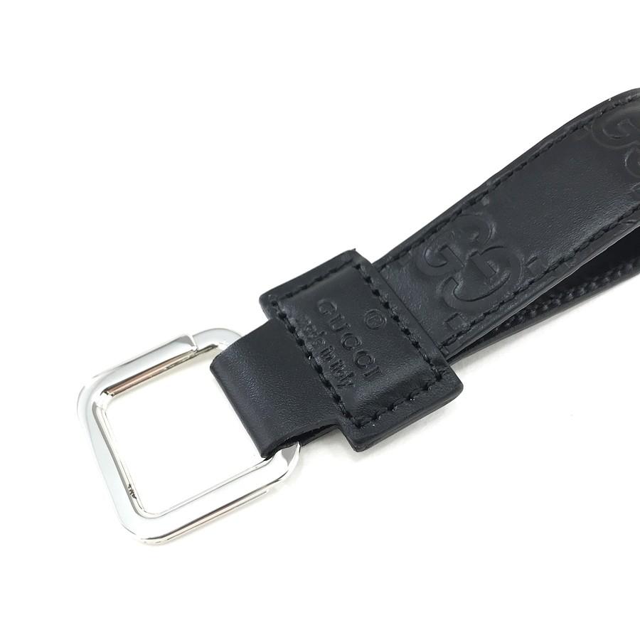 GUCCI グッチ　グッチシマ　レザーキーホルダー　キーリング　ブラック GUCCI - グッチ GUCCI キーホルダー グッチシマ ブラックの通販