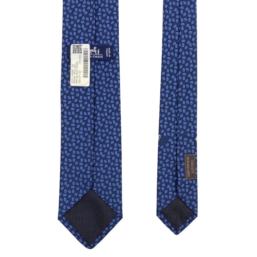 ウ*ロ様 【HERMES】 ネイビー ネクタイ 335107T HERMES（エルメス） 【新品】エルメス ネクタイ シルクツイルタイ 7cm