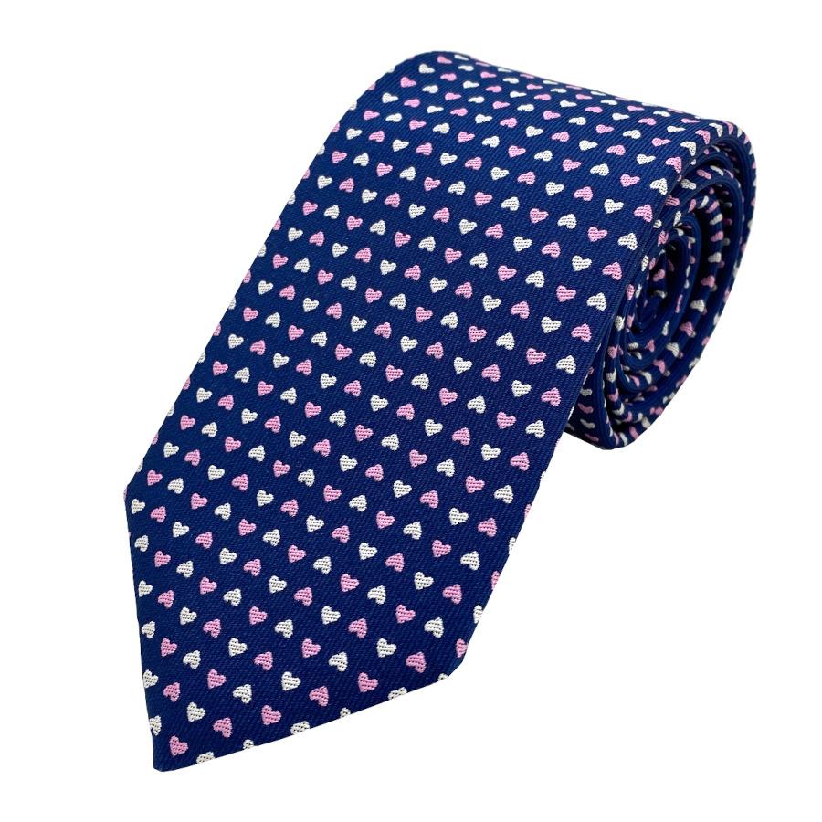 【新品】 エルメス HERMES ネクタイ ツイルタイ7cm《ラブ・ラブ》MARINE / ROSE / BLANC H339366T 02 プレゼント ギフト メンズ 男性 | HERMES