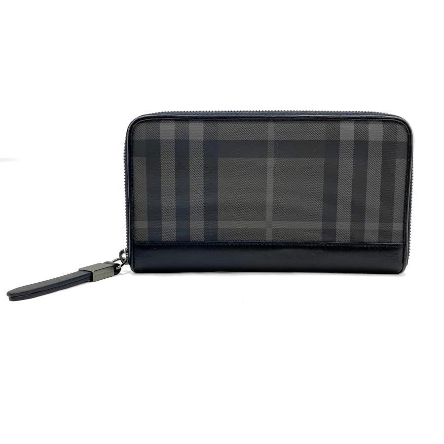 BURBERRY（バーバリー） ラウンド長財布 3801358 チェック BLACK CHECK