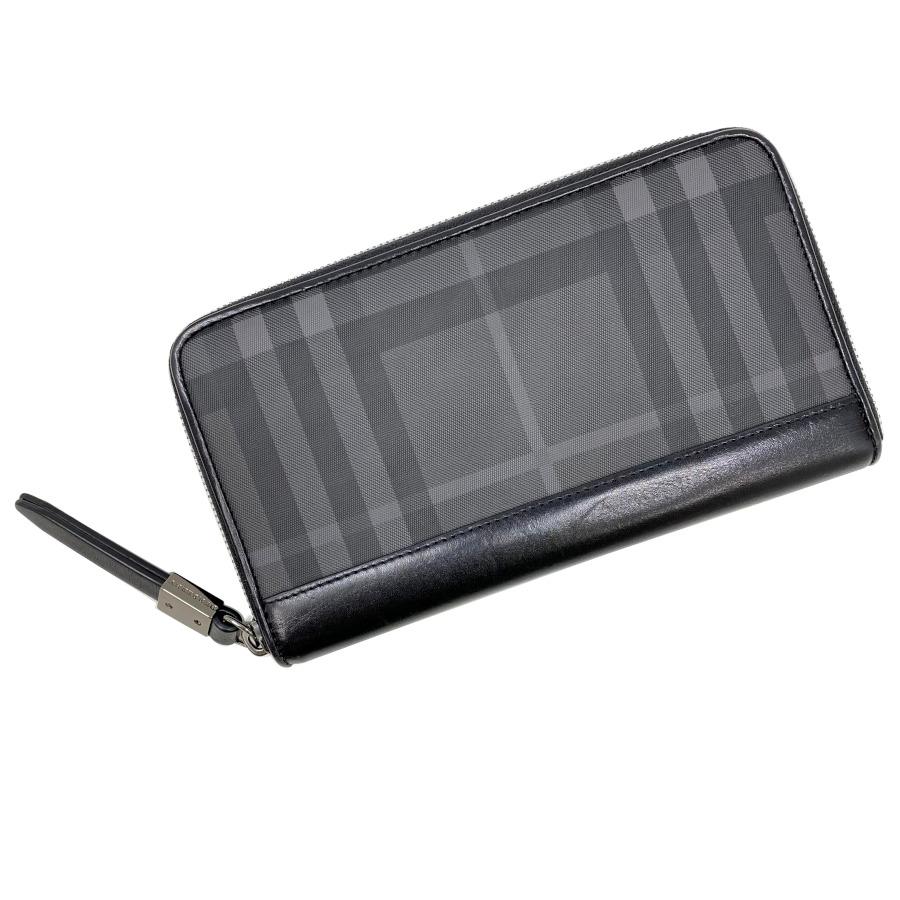 BURBERRY（バーバリー） ラウンド長財布 3801358 チェック BLACK CHECK