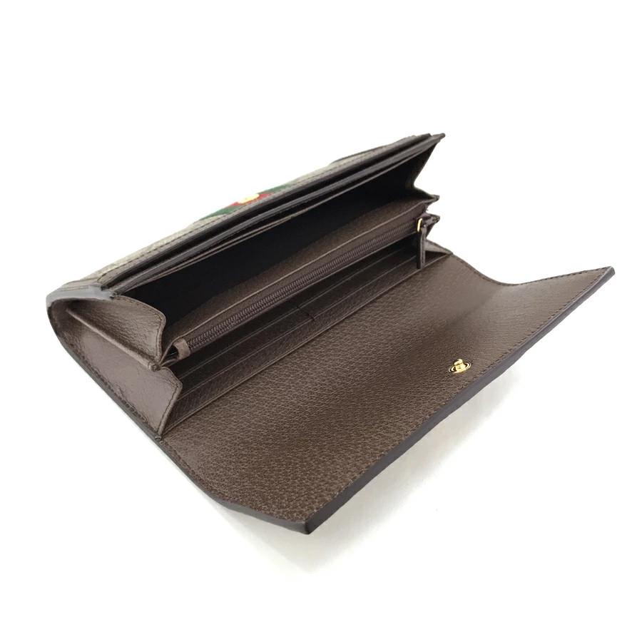 国内完売商品【新品】グッチ GUCCI オフィディア コンチネンタルウォレット ウェブ キャンバス ベージュ エボニー グリーン レッド 茶 緑 赤 523153 96IWG 8745の画像
