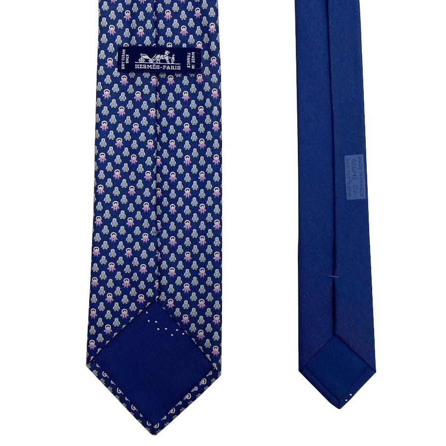 HERMES 100%シルク ネクタイ ブルー HERMES（エルメス） 国内完売商品【新品】 ネクタイ シルクツイルタイ