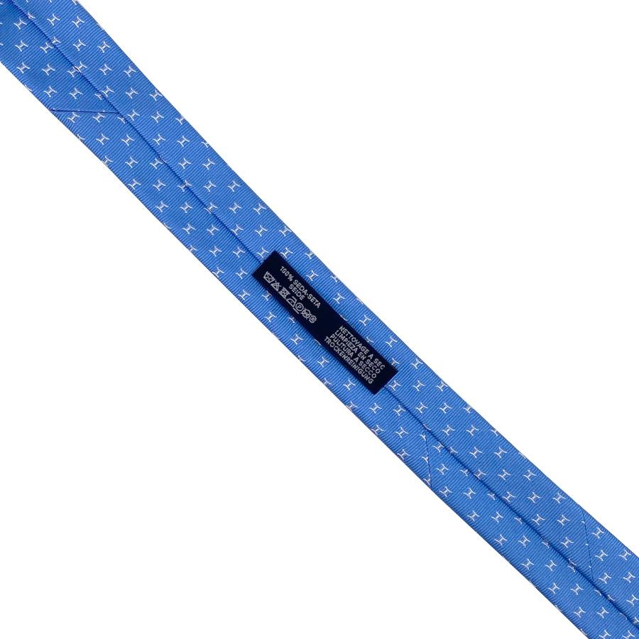 国内完売商品【新品】エルメス HERMES ネクタイ ヘヴィシルクタイ 8CM《ファイン H》ブルー ホワイト 青 白 ギフト プレゼント 男性 メンズ H659290 T07の画像