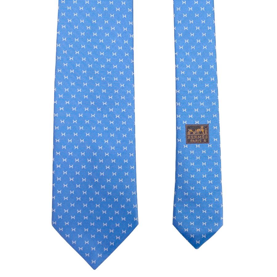 国内完売商品【新品】エルメス HERMES ネクタイ ヘヴィシルクタイ 8CM《ファイン H》ブルー ホワイト 青 白 ギフト プレゼント 男性 メンズ H659290 T07の画像